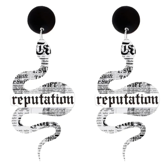 NWOT Taylor Swift Inspired "Reputation" Earrings - Picture 3 of 7